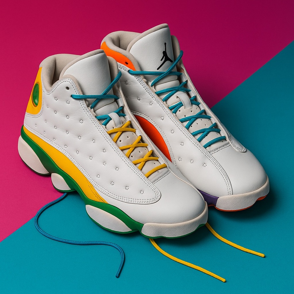 Custom Air Jordan 13 Retro GS Multi-Color | Unique Drip 💧 Sz [6.5 ]